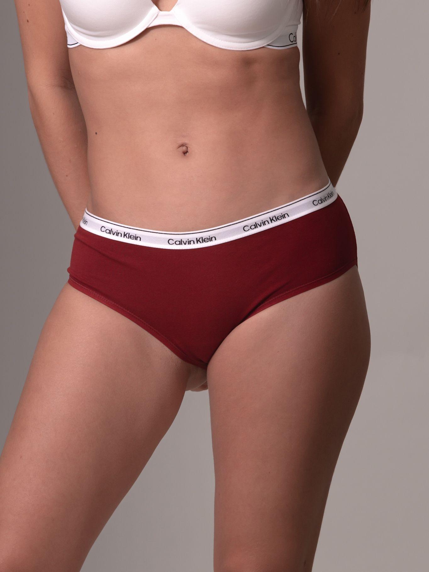 Calzón Hipster Modern Logo 601 Burdeo Calvin Klein-0