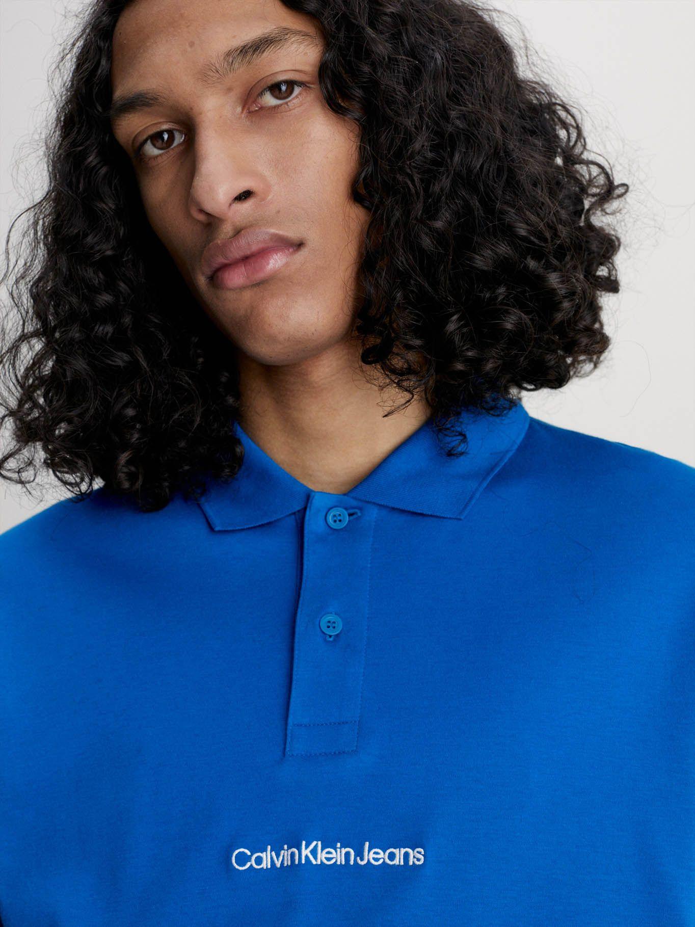 Polo holgado con logo Azul Calvin Klein-3
