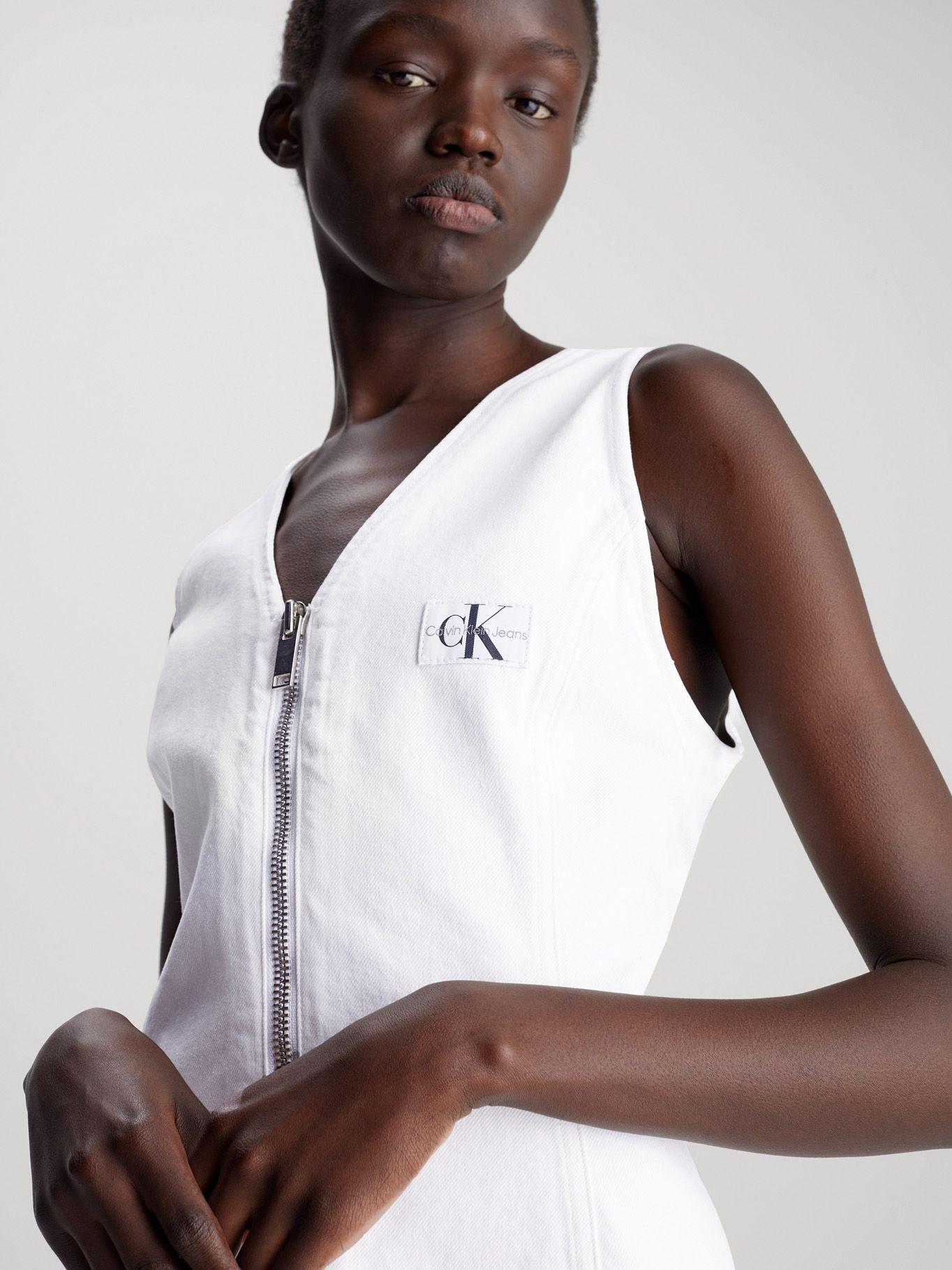 Vestido Zip Through Denim Blanco Calvin Klein-2