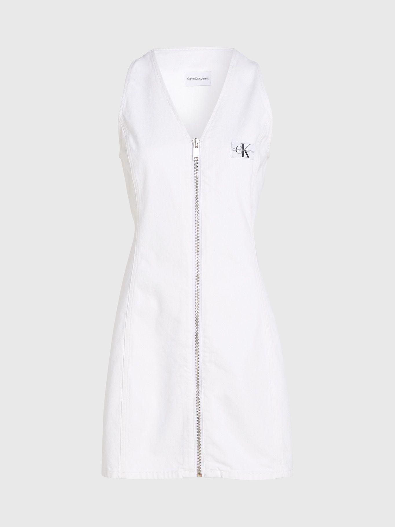 Vestido Zip Through Denim Blanco Calvin Klein-4