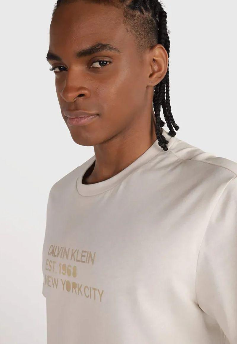 Polera Mixed Print Stencil Beige Calvin Klein-3