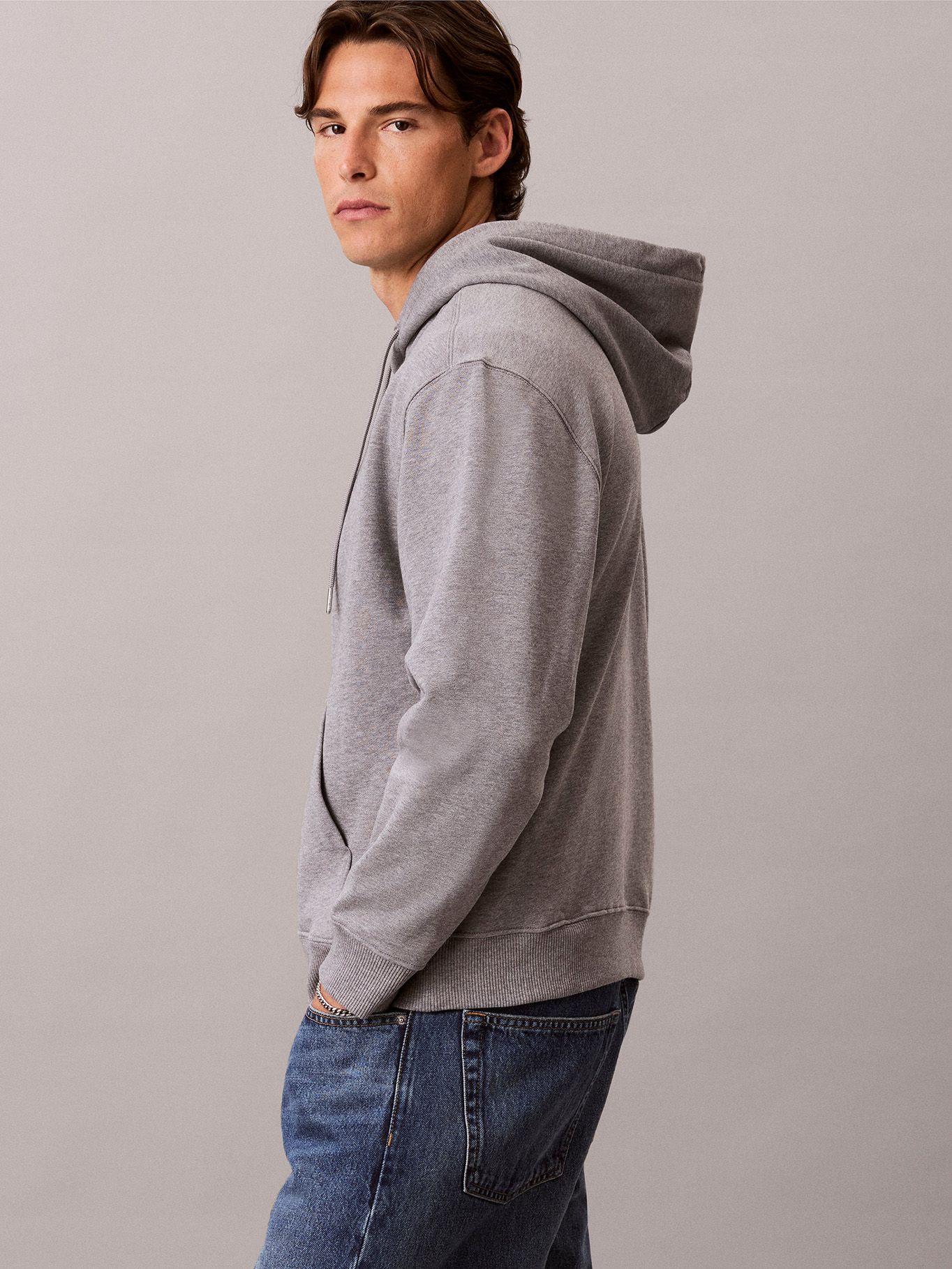 Polerón Terry con Monologo Bordado Gris Calvin Klein-4