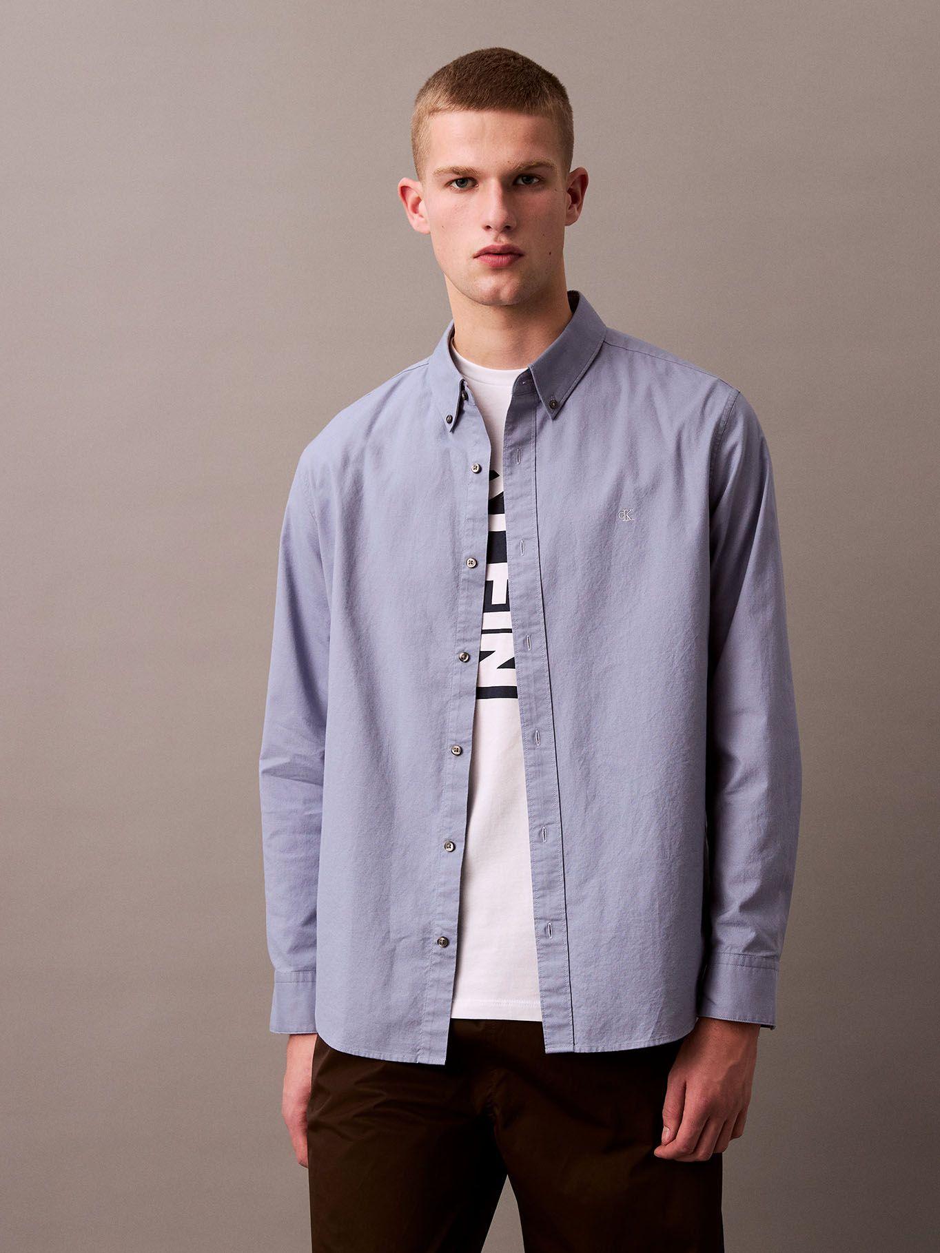 Camisa Oxford Clásica Azul Calvin Klein-0