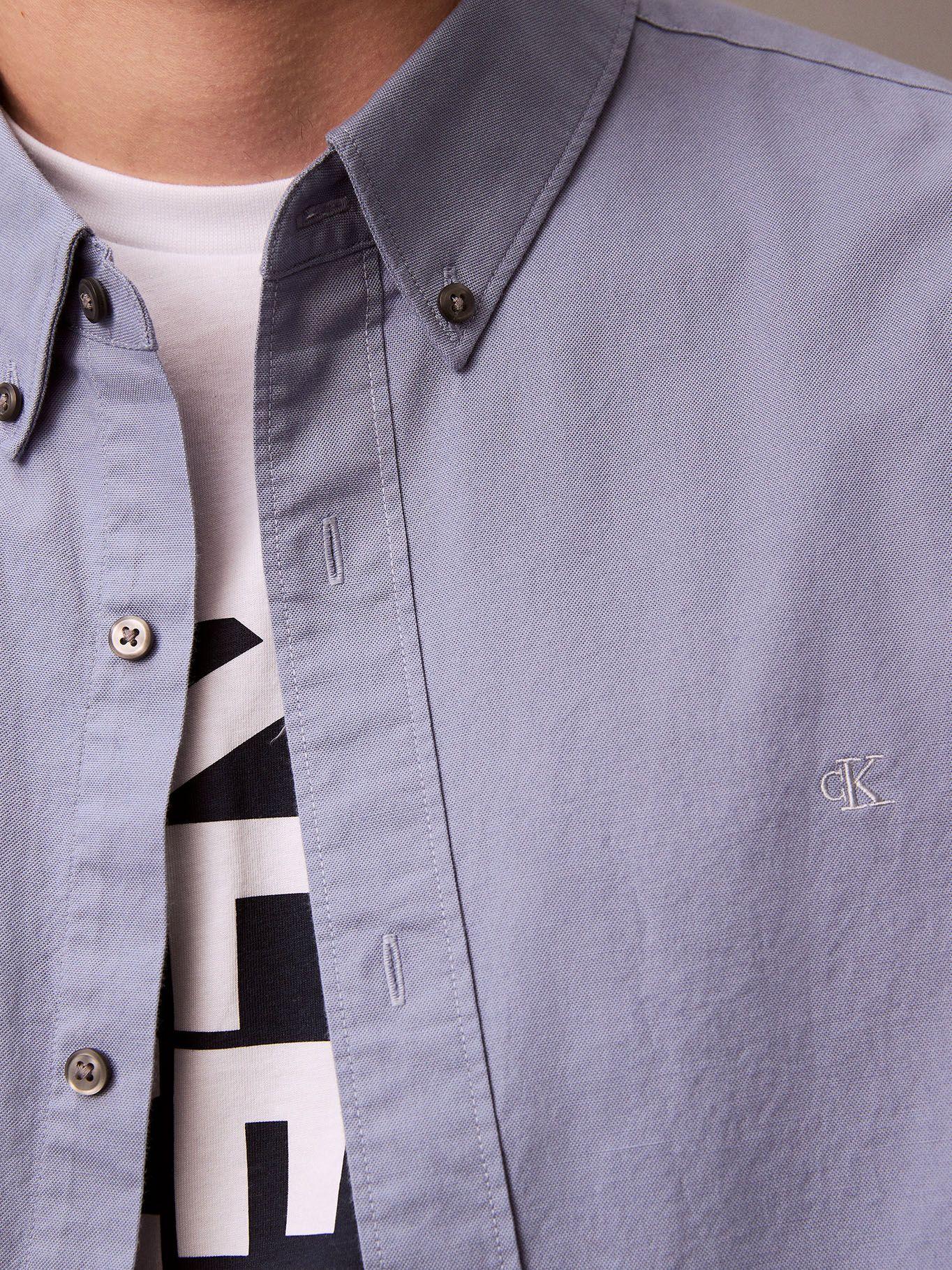 Camisa Oxford Clásica Azul Calvin Klein-4