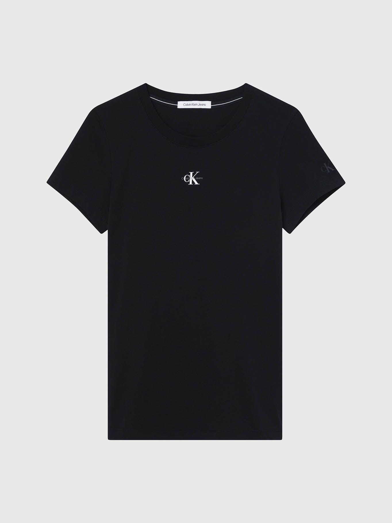 Camiseta de corte slim con logo Negro Calvin Klein-5