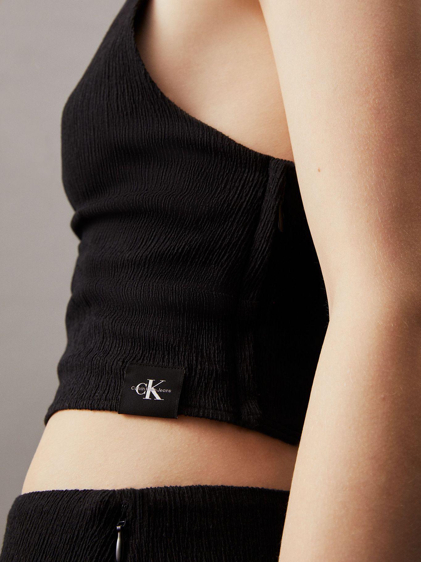 Blusa Crinkle Halterneck Negro Calvin Klein-3