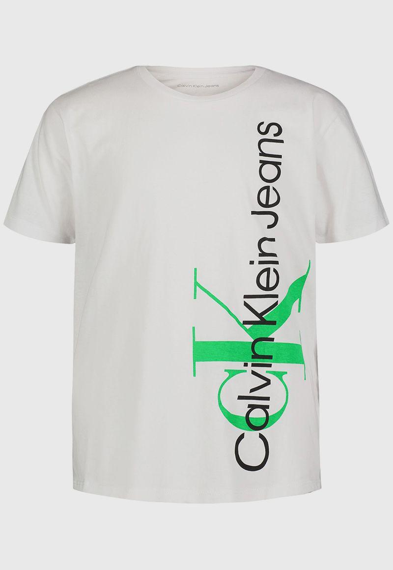 Polera Niño Vertical Monologo Blanco Calvin Klein-0