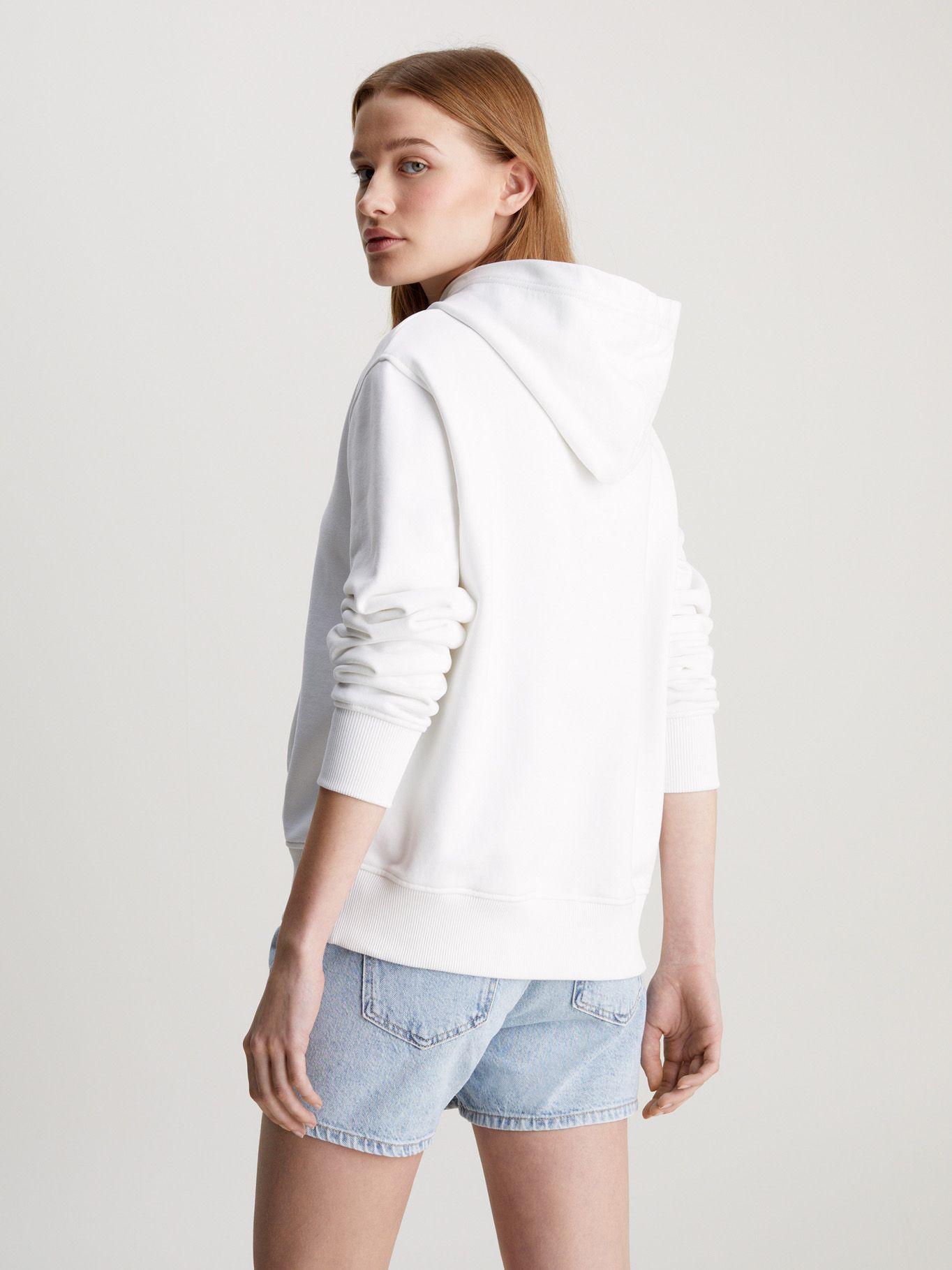 Polerón con Gorro Mujer Monologo Blanco Calvin Klein-2