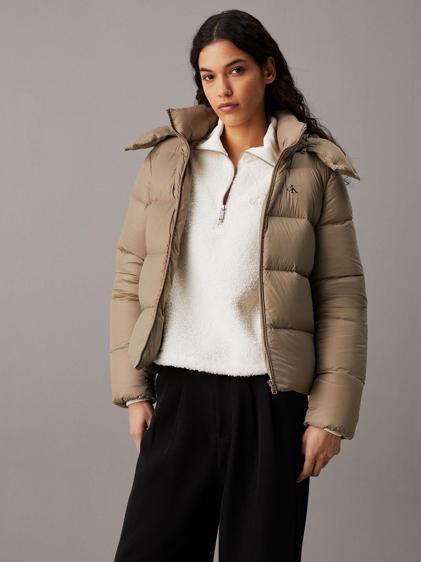 Parka Down Short Puffer Beige Calvin Klein-0