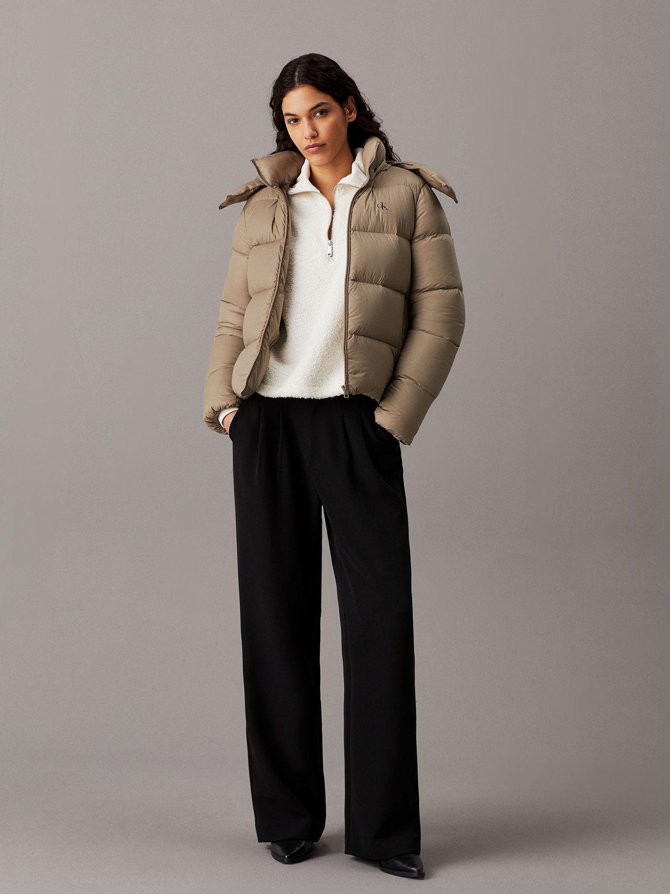 Parka Down Short Puffer Beige Calvin Klein-1