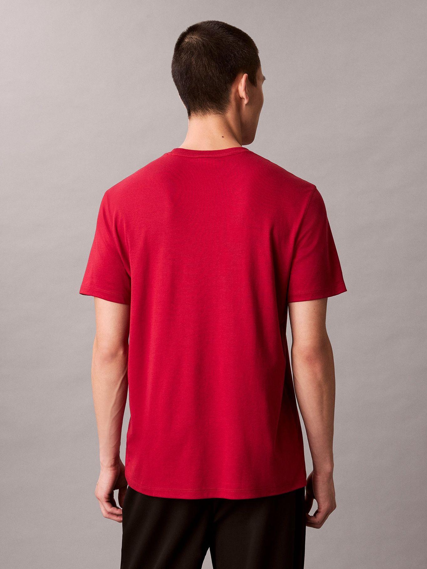 Polera Algodón Supima Logo Bordado Rojo Calvin Klein-2