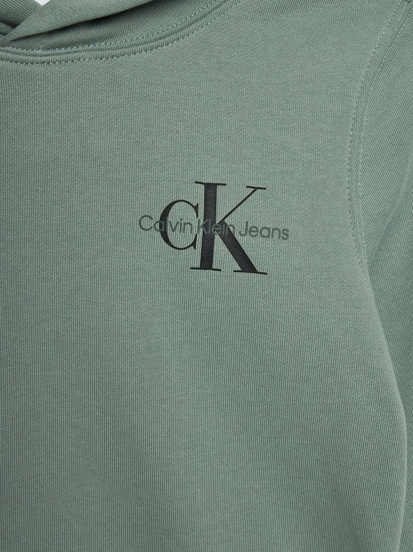 Poleron c Gorro Niño Small Monogram Verde Calvin Klein-2