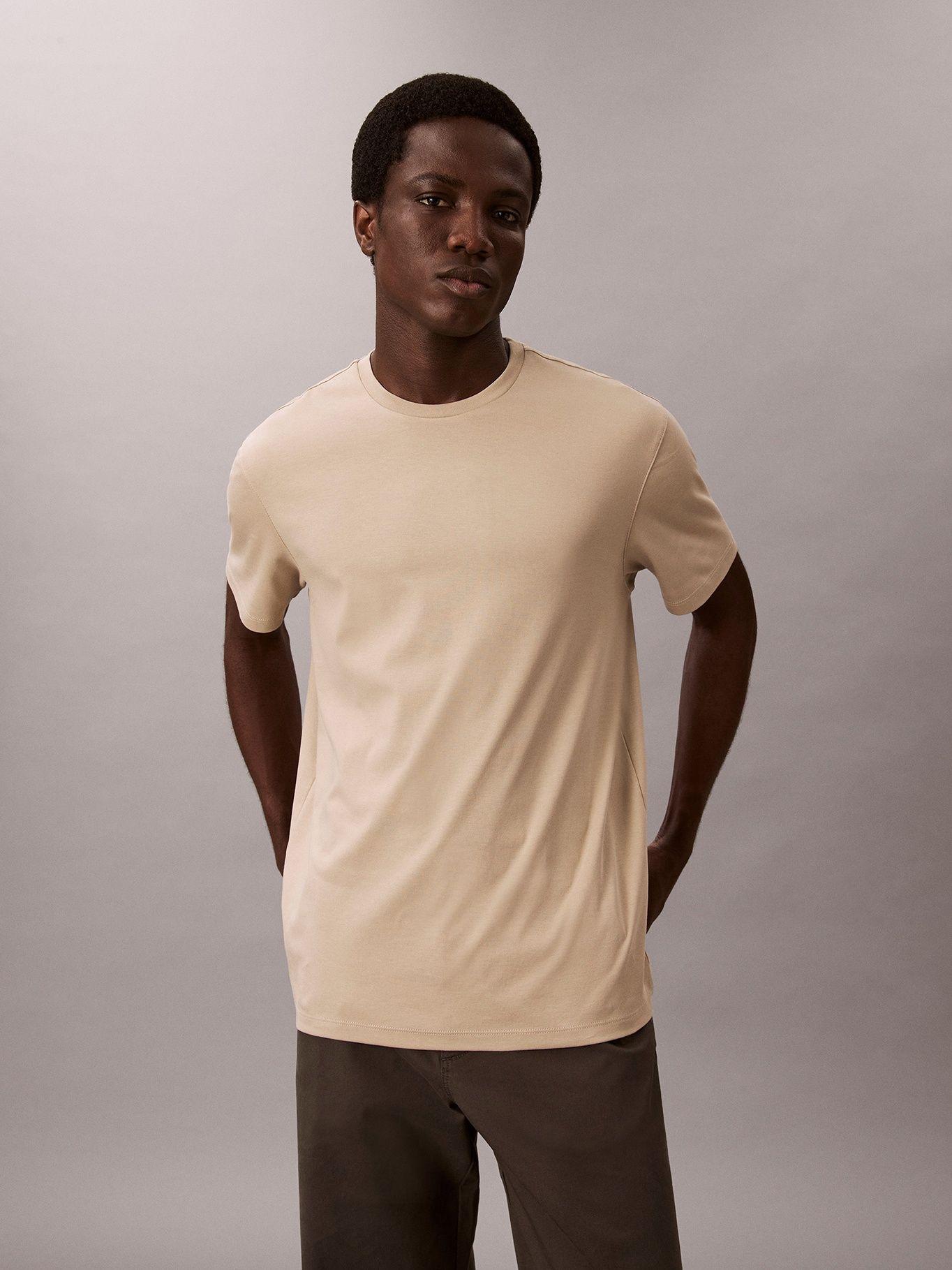 Polera Supima de Cuello Redondo Beige Calvin Klein-0