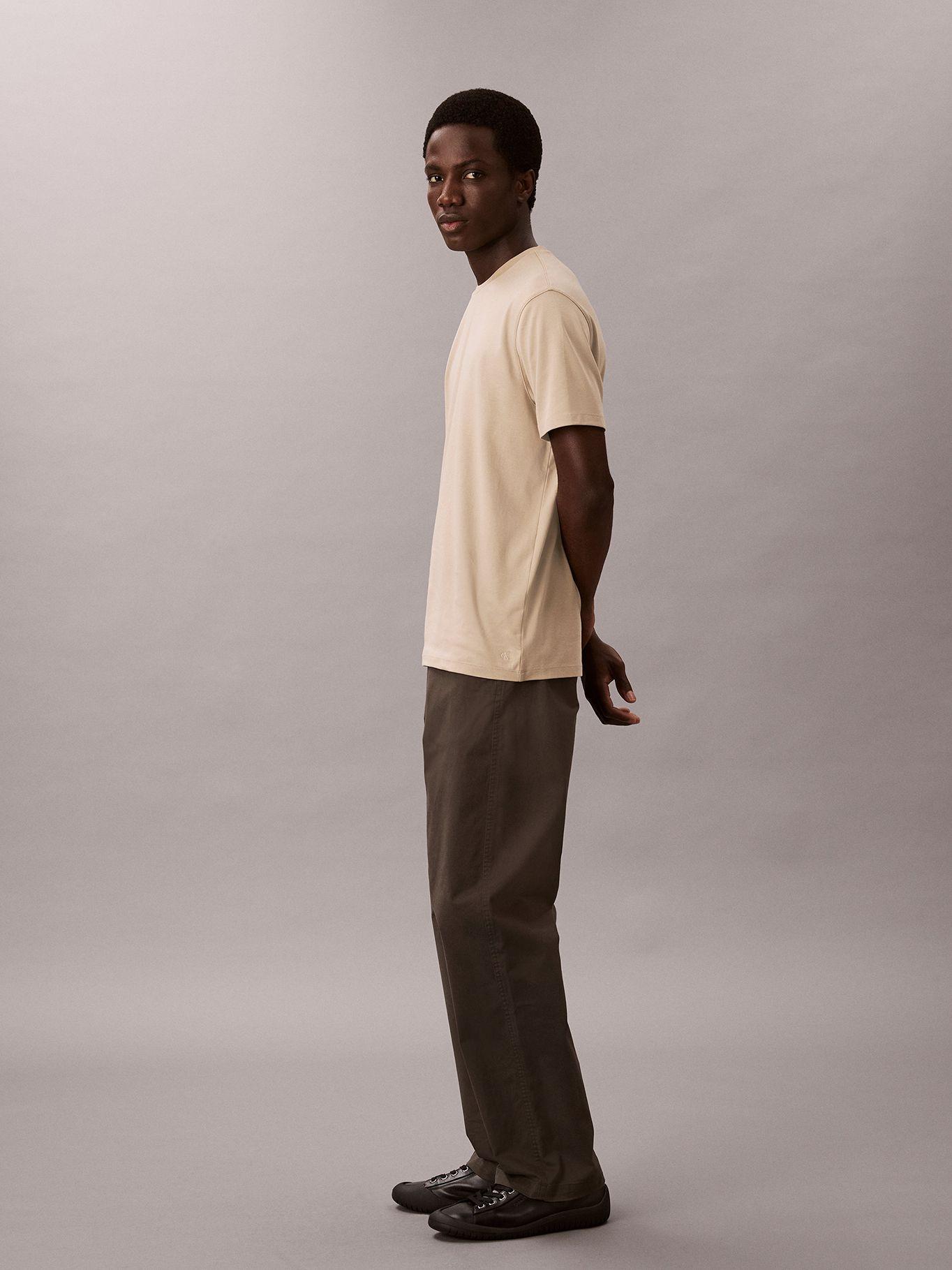 Polera Supima de Cuello Redondo Beige Calvin Klein-3