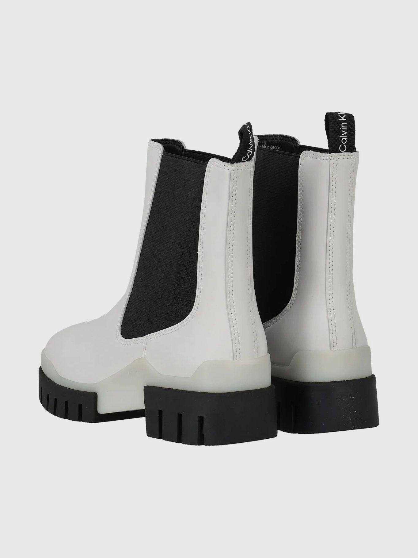 Botas Combat Chelsea De Cuero Blanco Calvin Klein-1