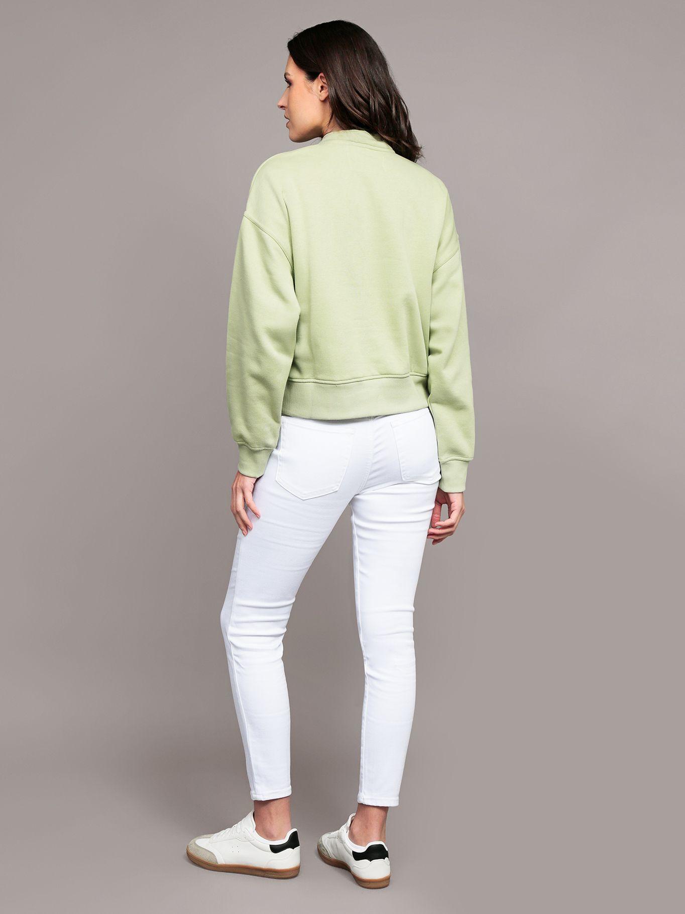 Polerón de felpa con cierre parcial Verde Calvin Klein-2