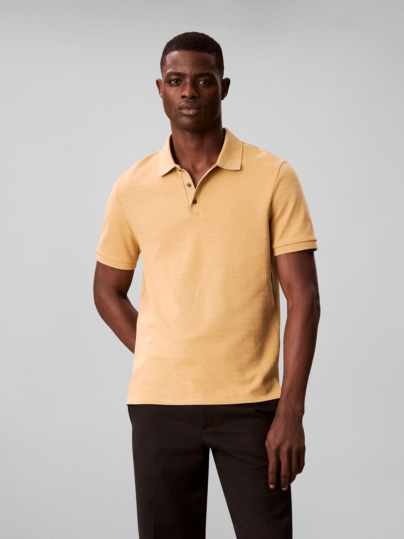 Polo con Sutiles Rayas Tonales Mostaza Calvin Klein-0