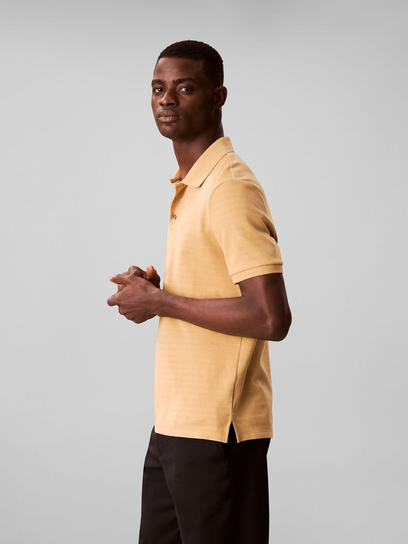 Polo con Sutiles Rayas Tonales Mostaza Calvin Klein-3