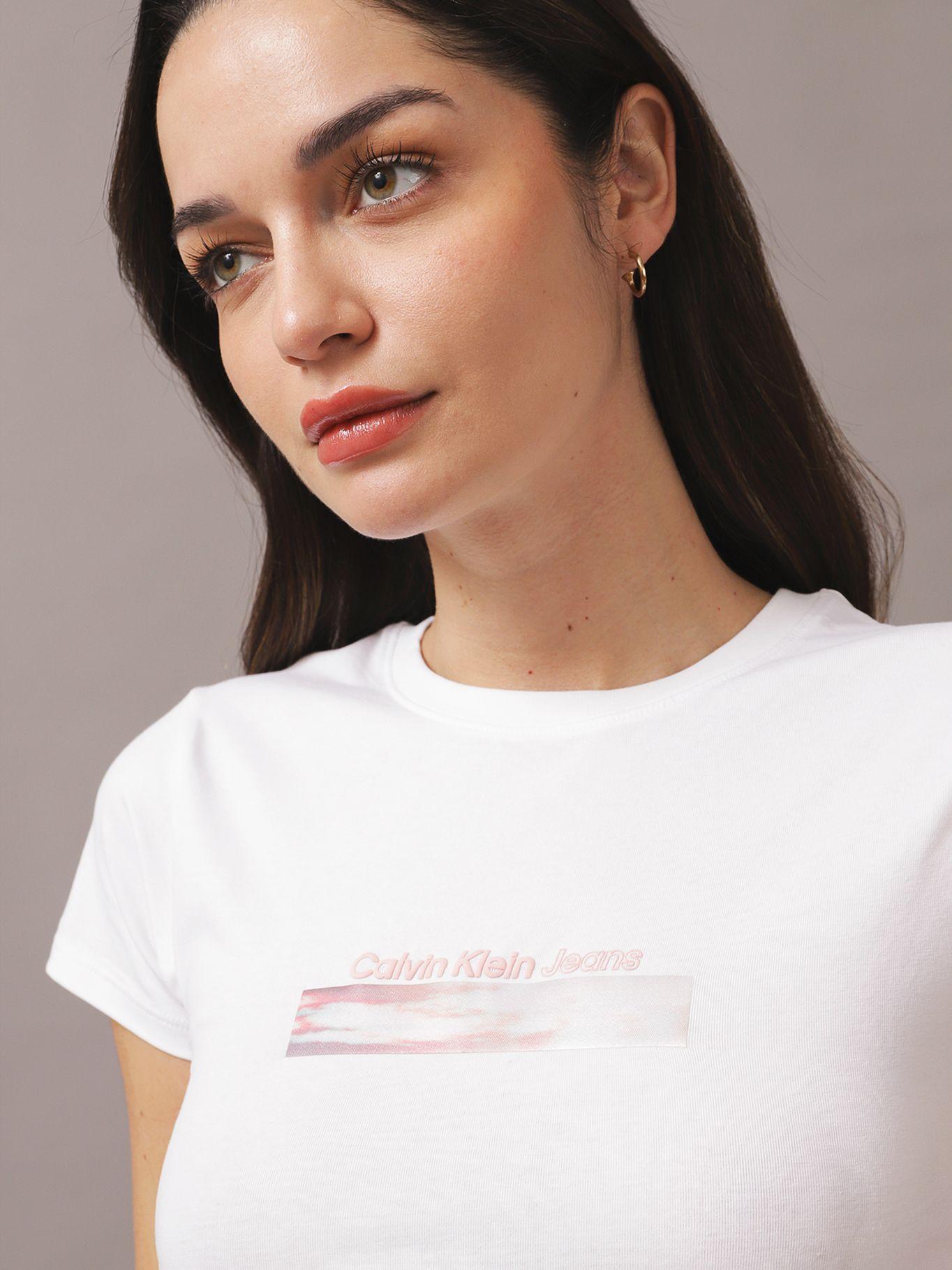 Polera Diffused Box Fitted Blanco Calvin Klein-3