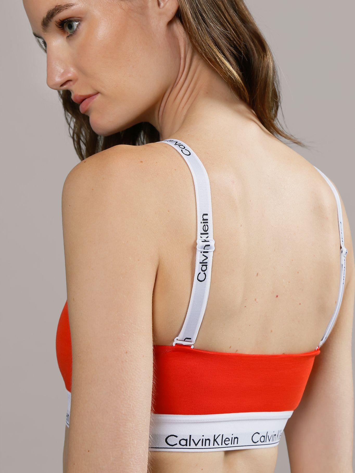Bralette Strapless Modern Cotton Rojo Calvin Klein-2