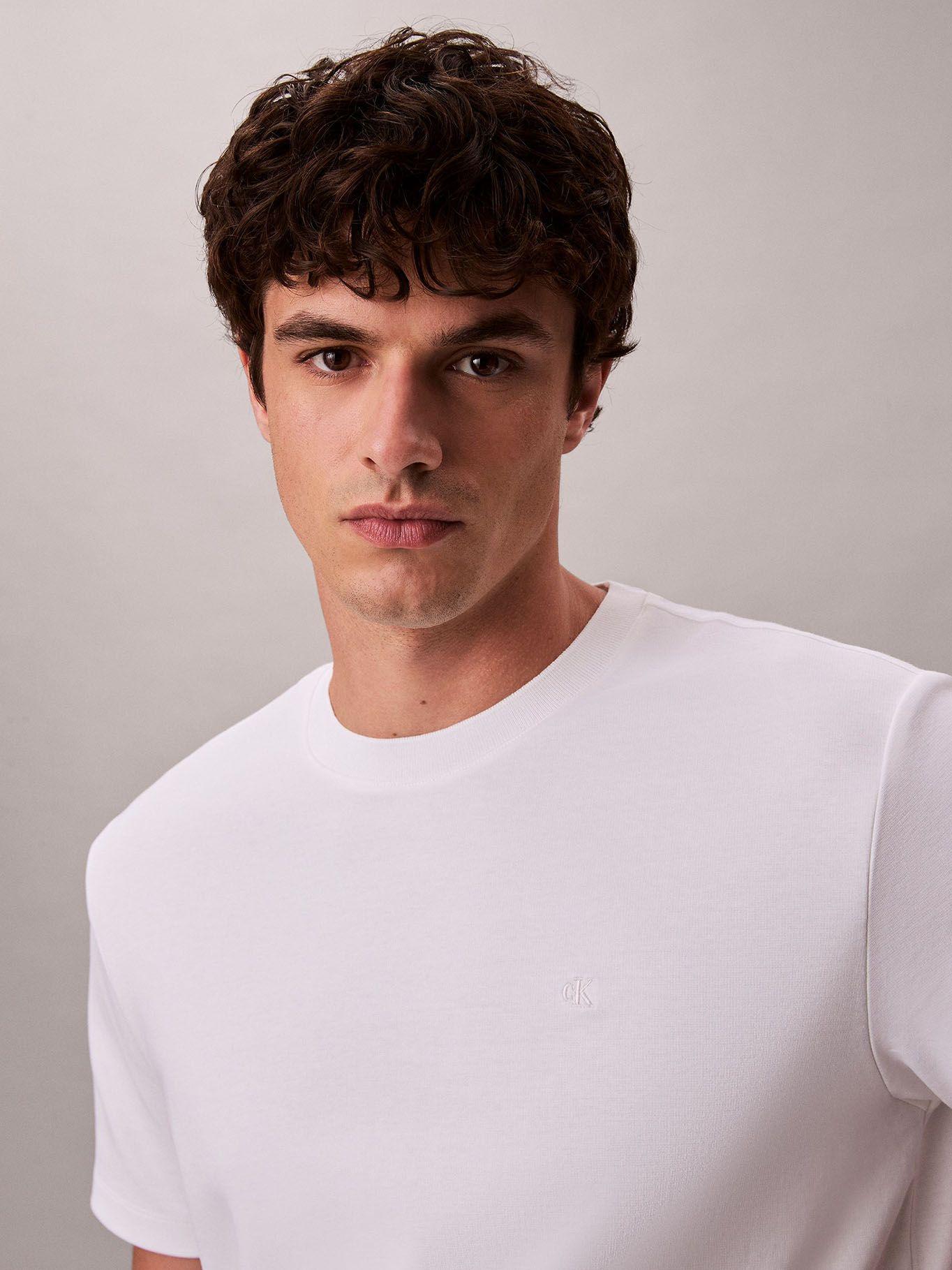 Polera de Algodón Interlock Blanco Calvin Klein-5