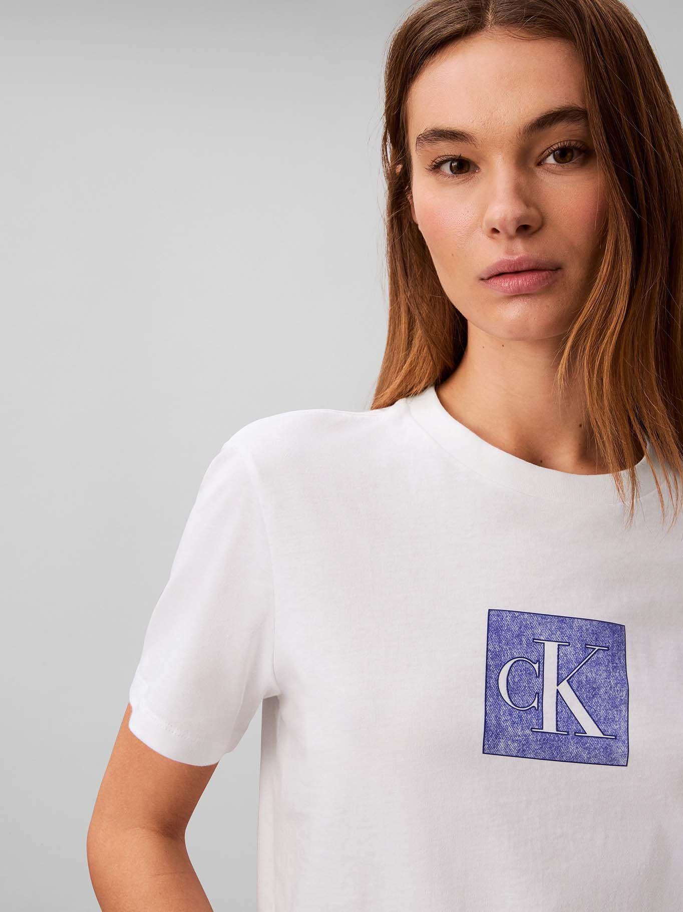 Polera Clásica con Monograma Blanco Calvin Klein-4