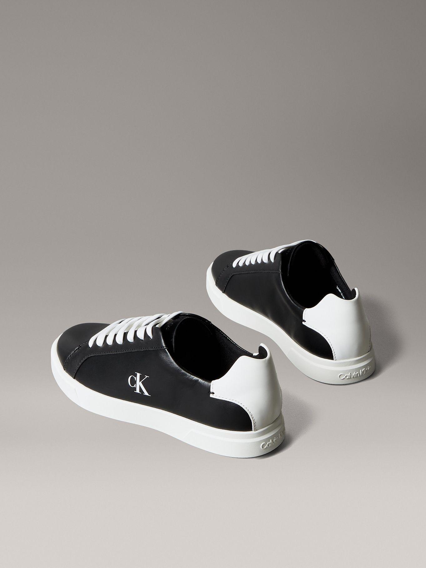 Zapatillas de Cuero con Logo Negro Calvin Klein-1