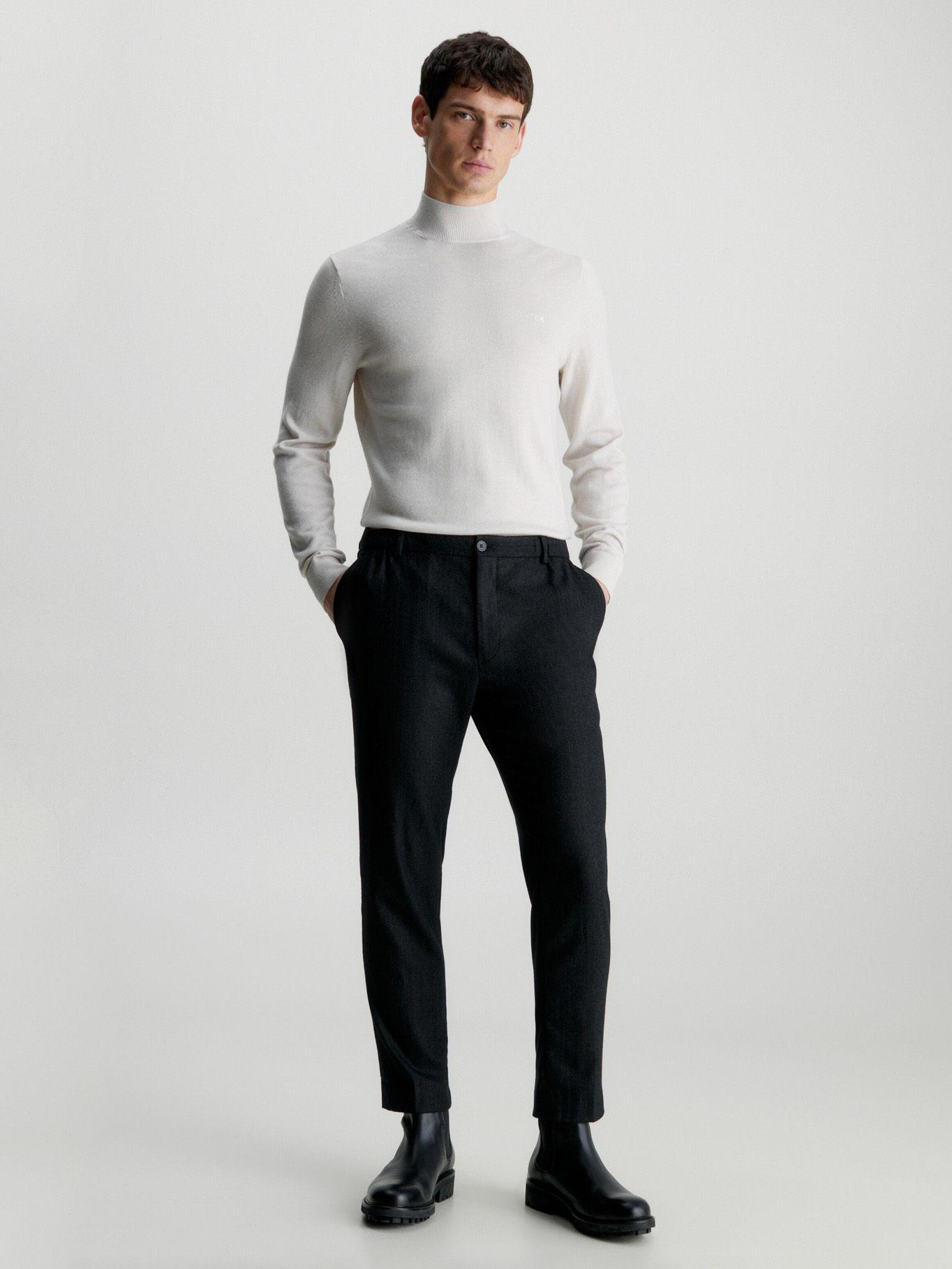 Sweater Cuello Alto Merino Mock Crema Calvin Klein-1