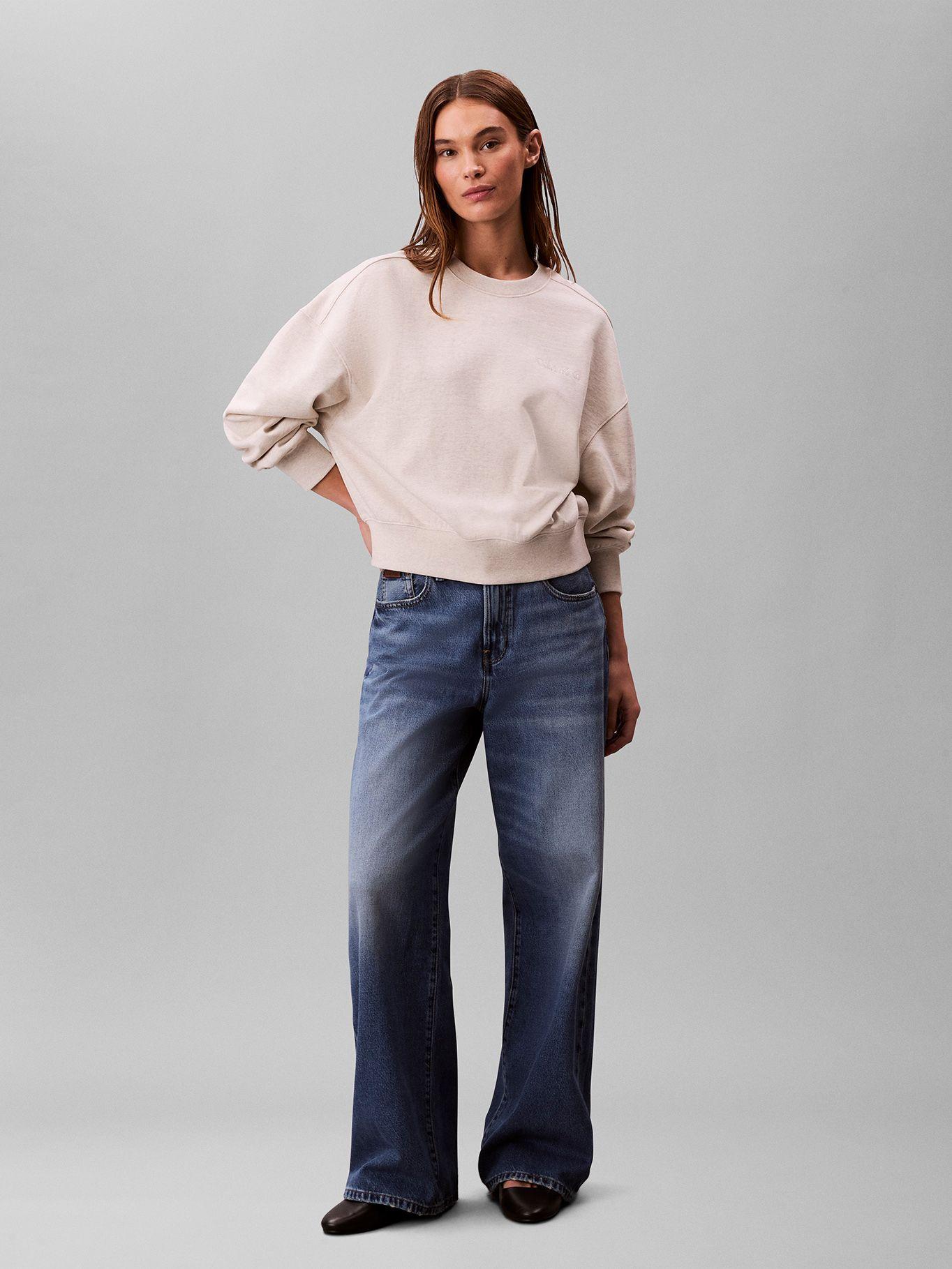 Polerón Con Tejido En Felpa Blanco Calvin Klein-1