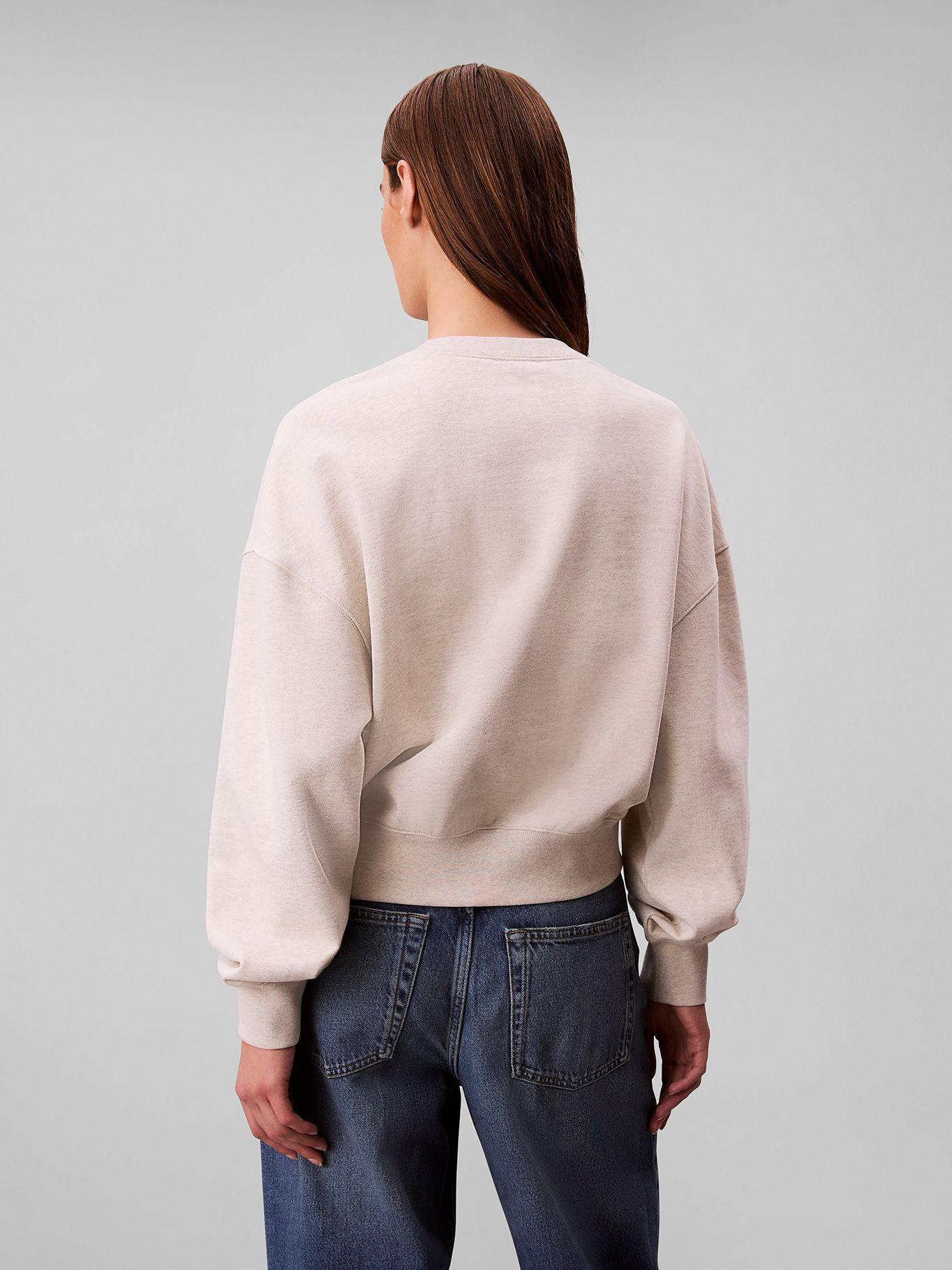 Polerón Con Tejido En Felpa Blanco Calvin Klein-2