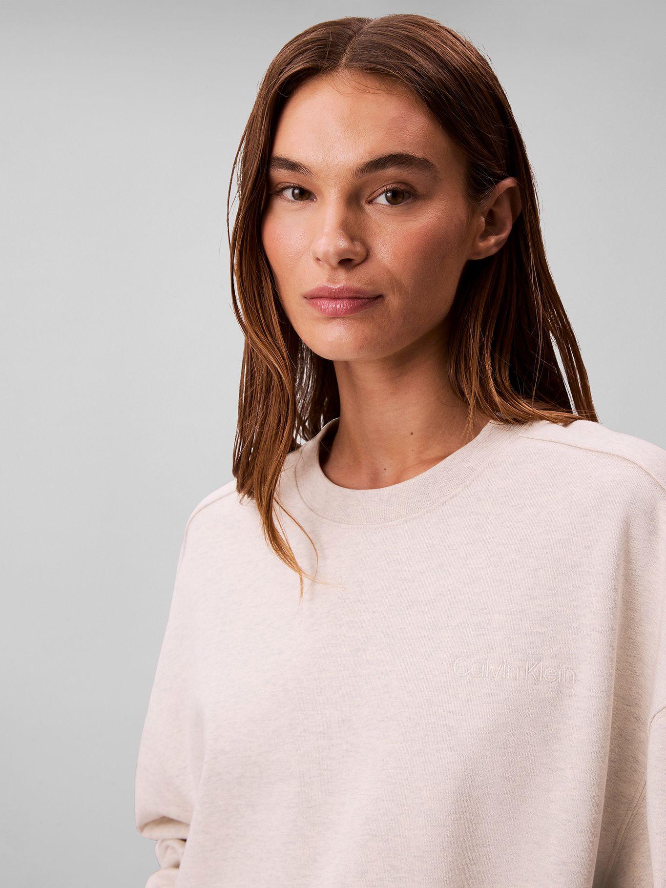 Polerón Con Tejido En Felpa Blanco Calvin Klein-4