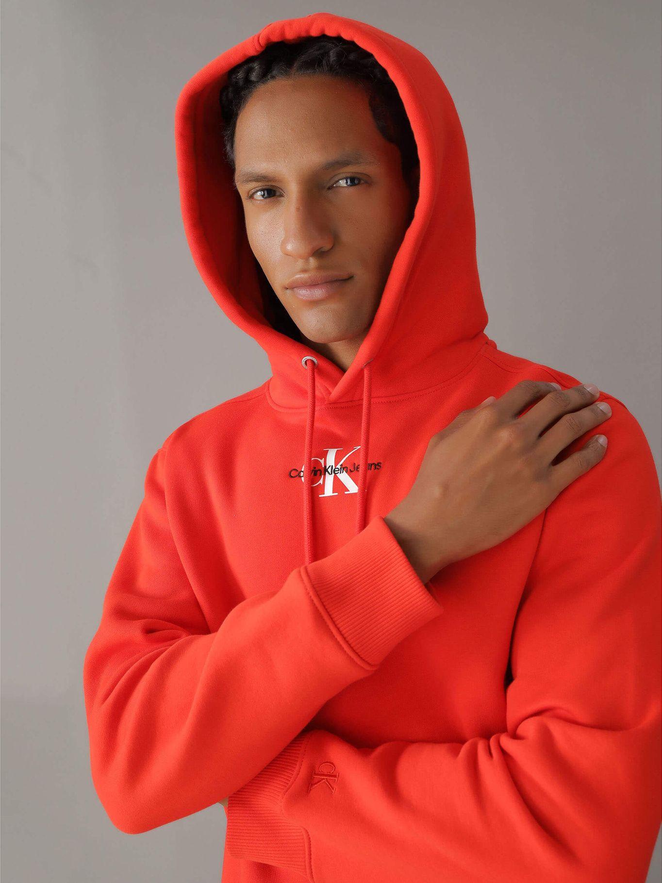 Polerón con Gorro Monologo Rojo Calvin Klein-3