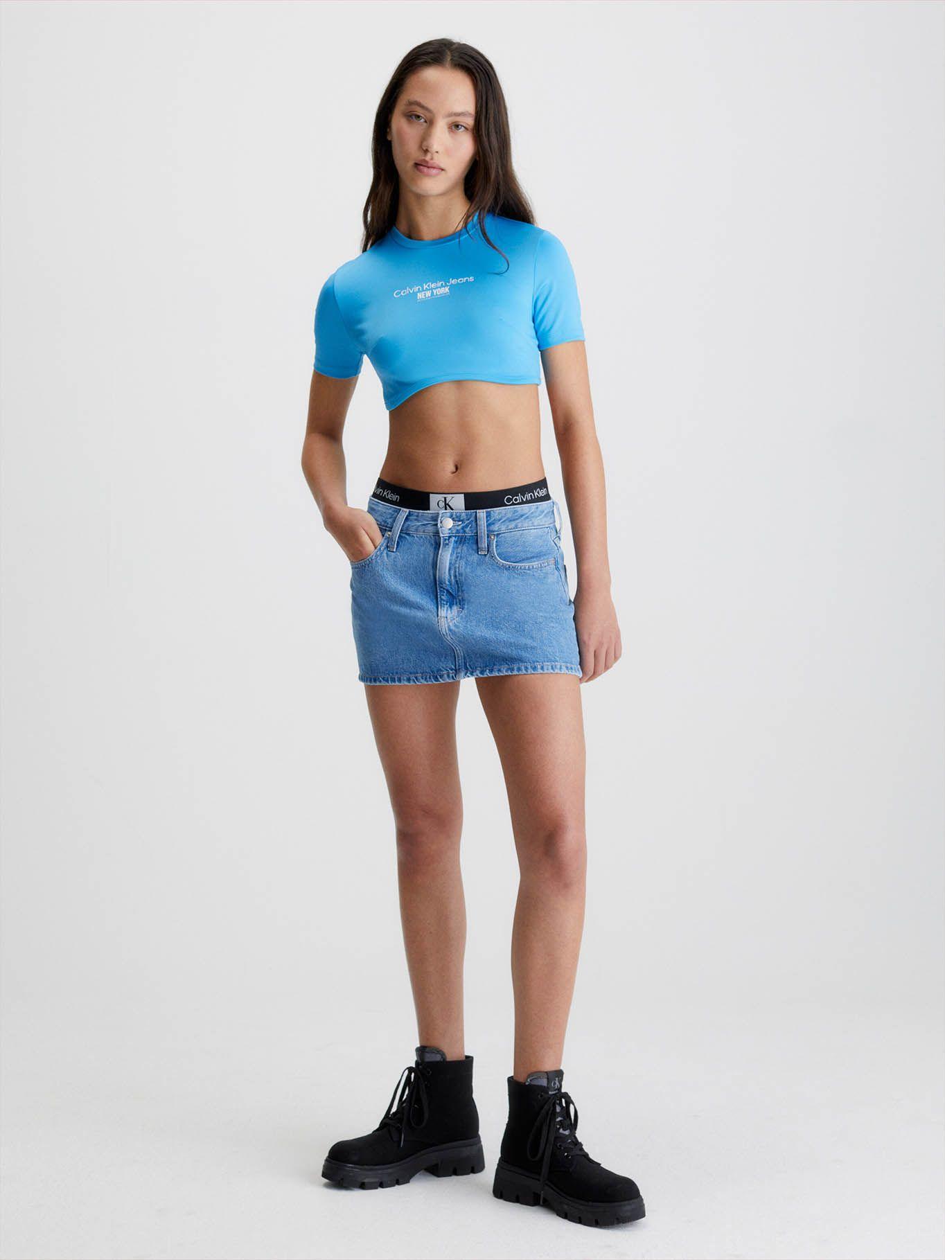 Corpiño Cropped Celeste Calvin Klein-1