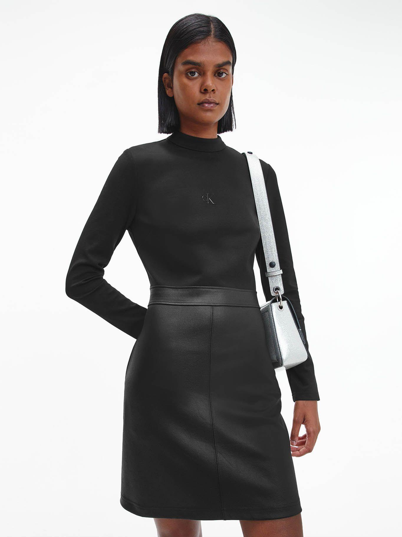 Vestido Coated Skirt Milano Negro Calvin Klein-2