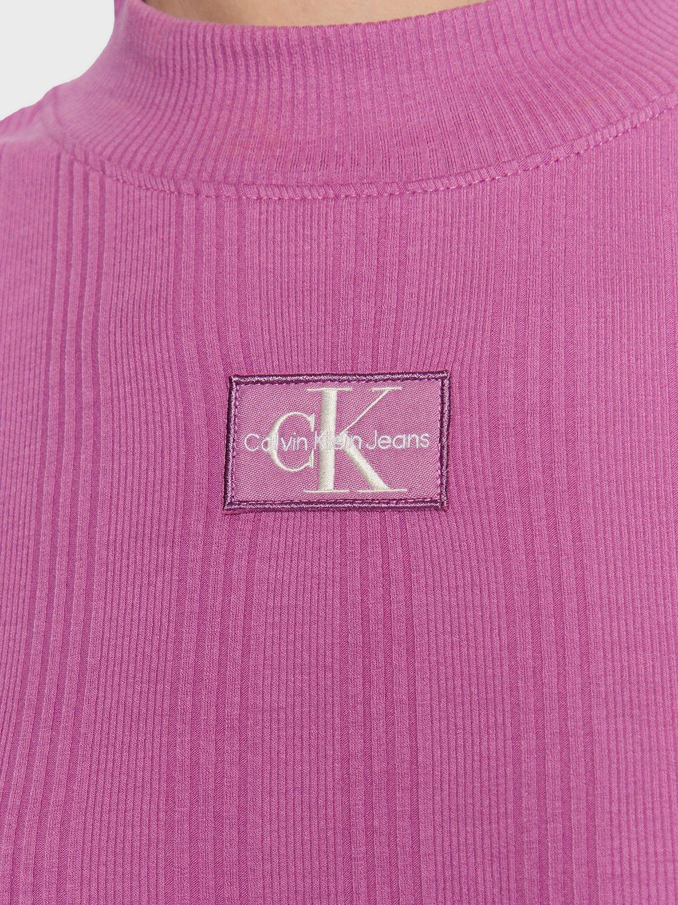 Camiseta manga larga con cuello alzado Violeta Calvin Klein-4