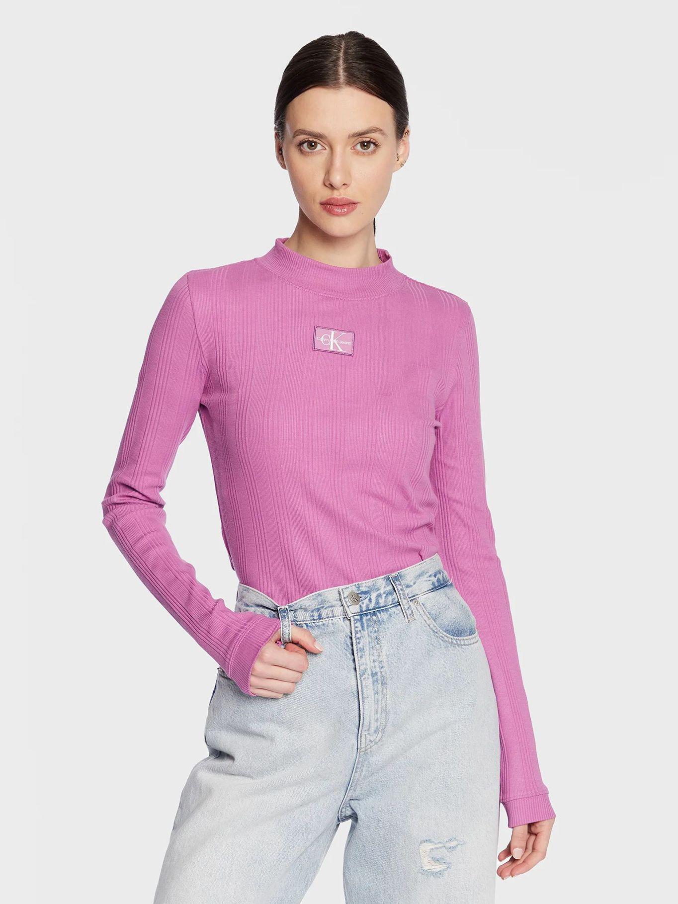 Camiseta manga larga con cuello alzado Violeta Calvin Klein-0