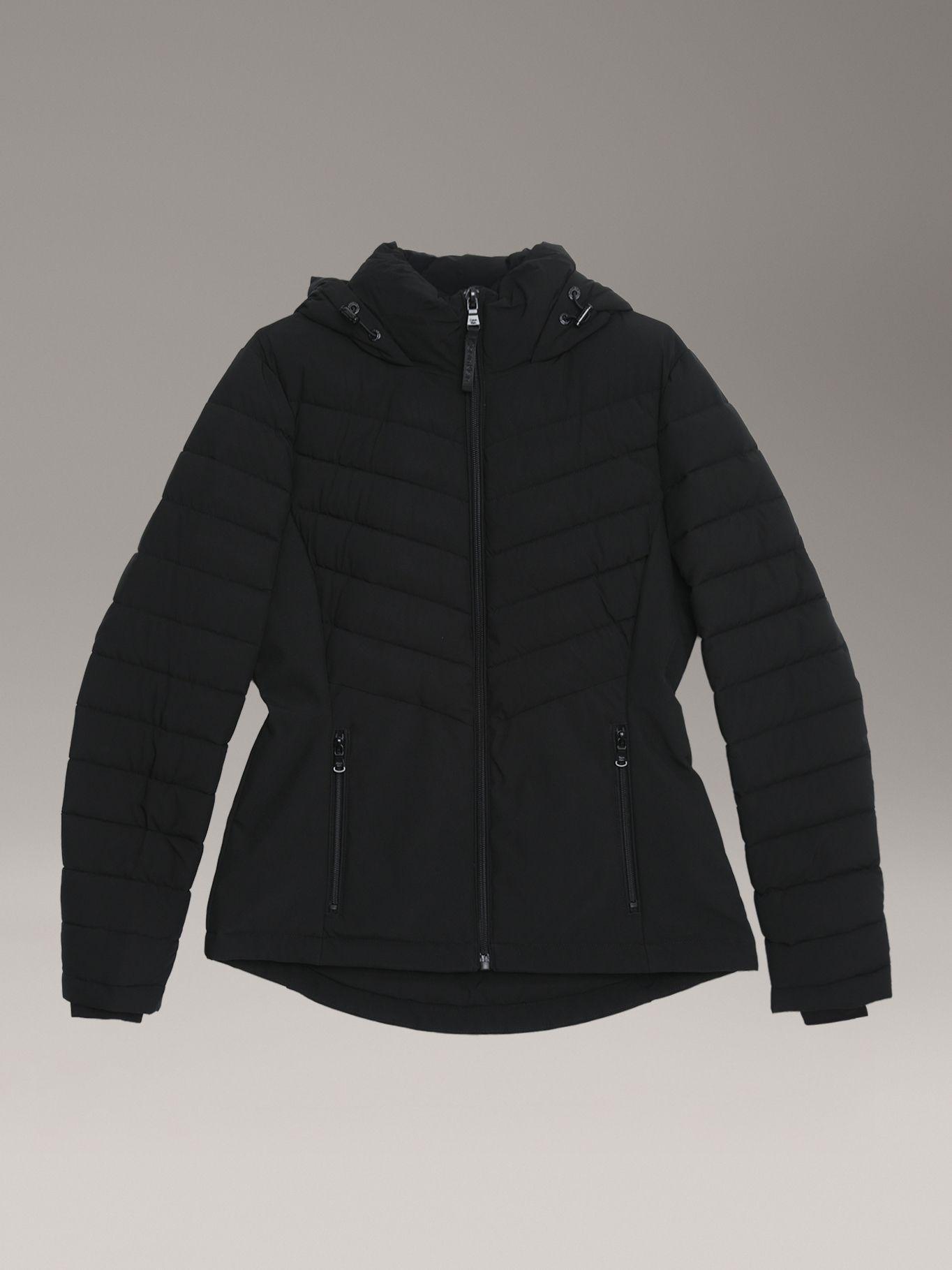 Parka Mixed con Tecnología Flextech Negro Calvin Klein-4