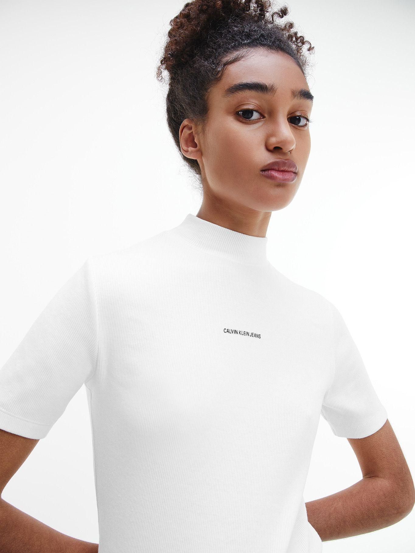 Polera Micro Branding Rib Blanco Calvin Klein-3