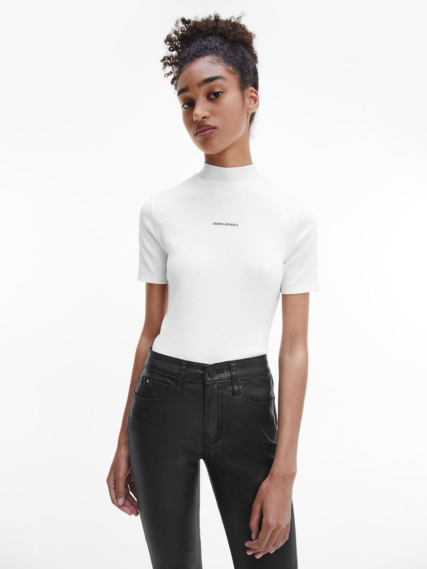 Polera Micro Branding Rib Blanco Calvin Klein-0