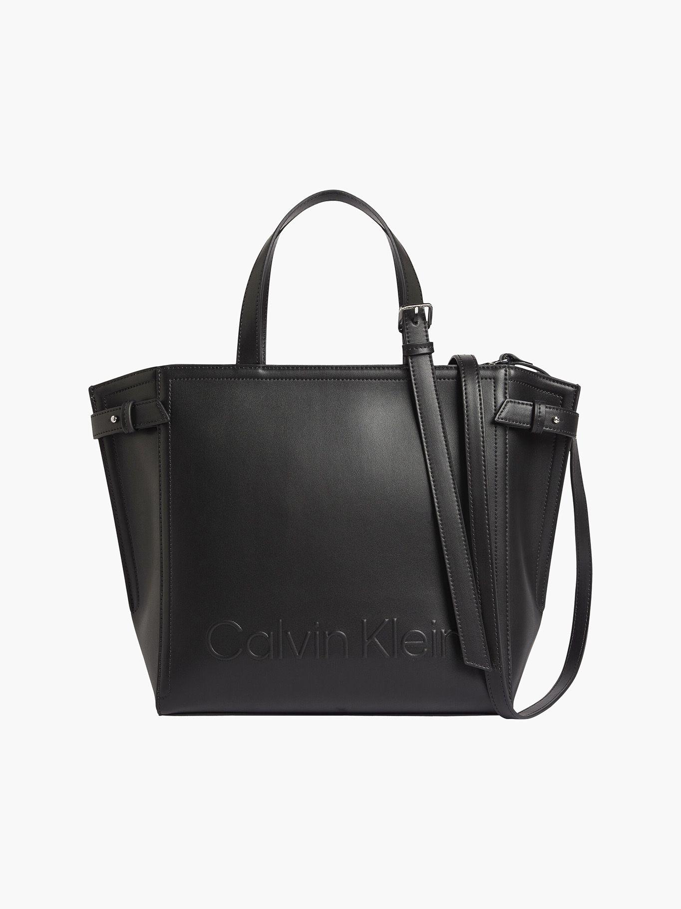 Cartera Minimal Hardware Tote Negro Calvin Klein-0