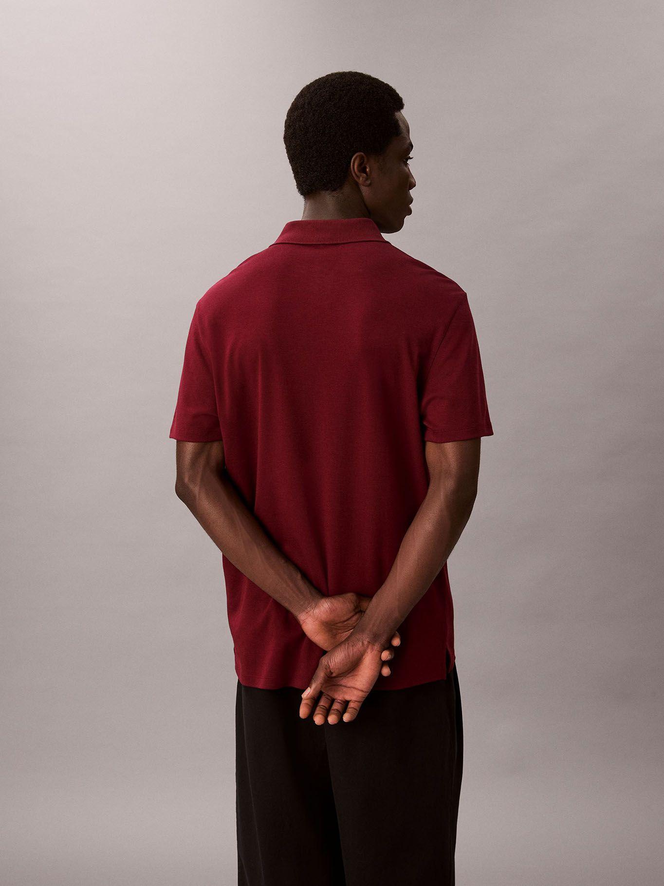 Polo de Algodón Pima Burdeo Calvin Klein-2