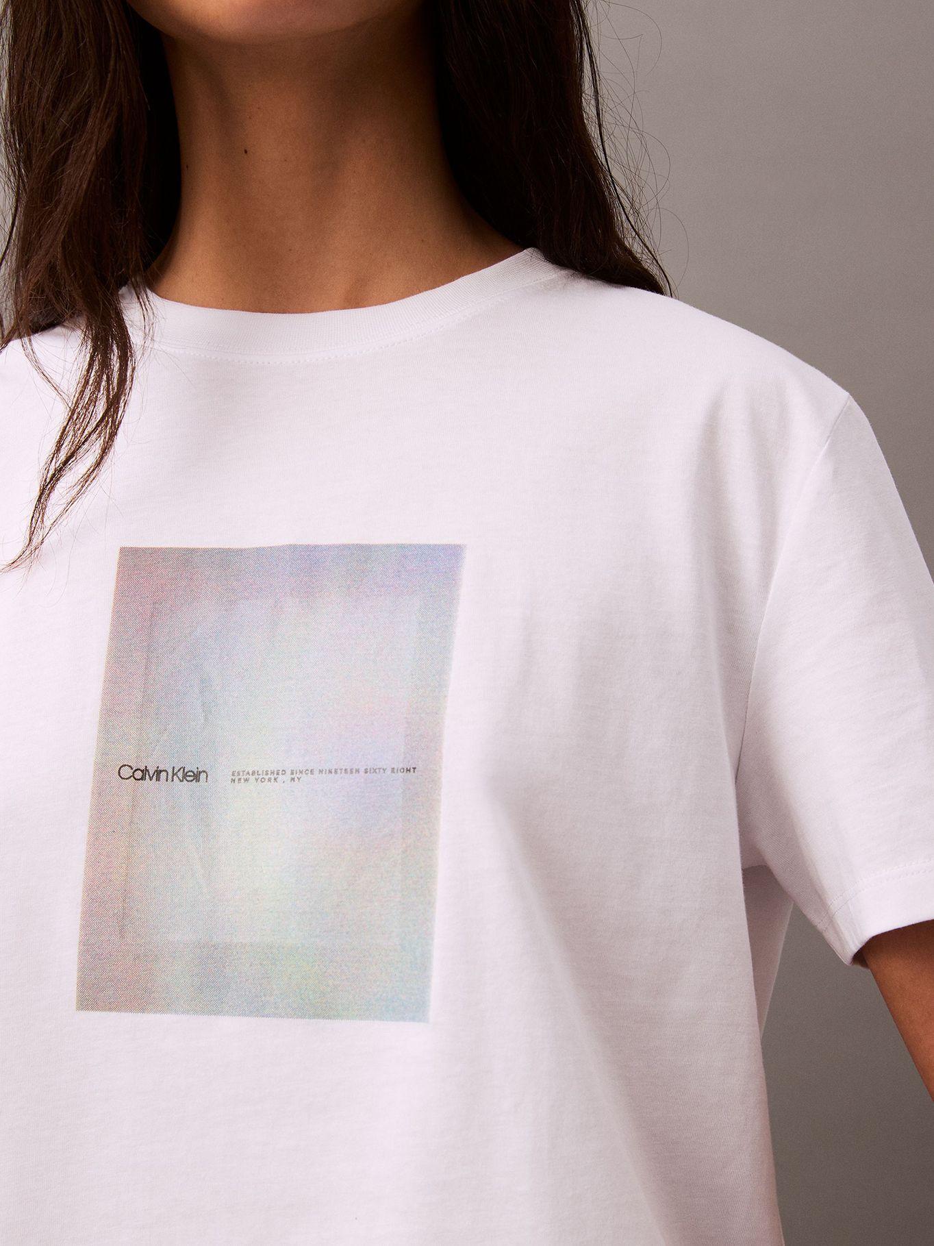 Polera Gráfico Logotipo Fotográfico Blanco Calvin Klein-4