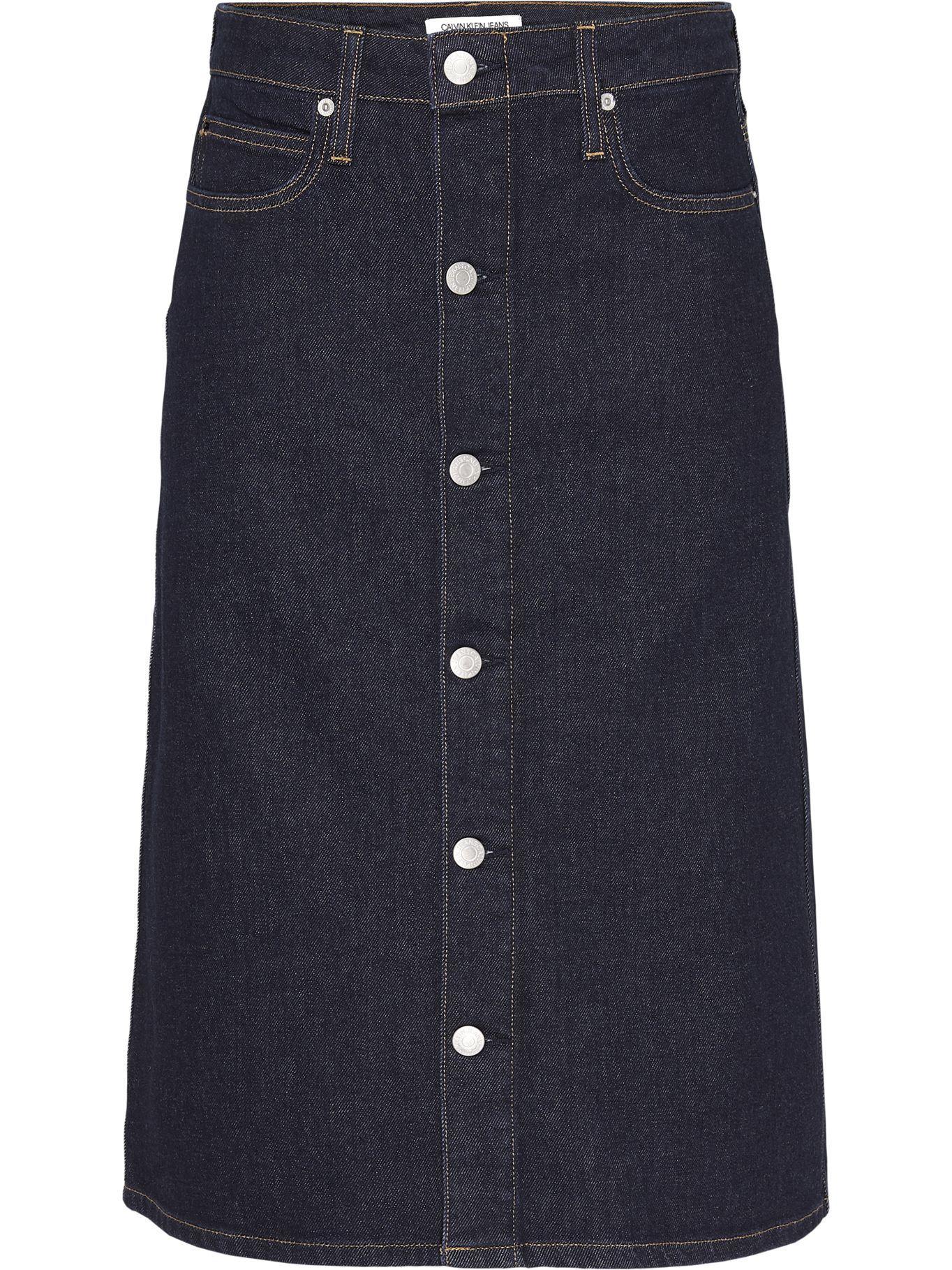Falda High Rise Button Denim Calvin Klein-2