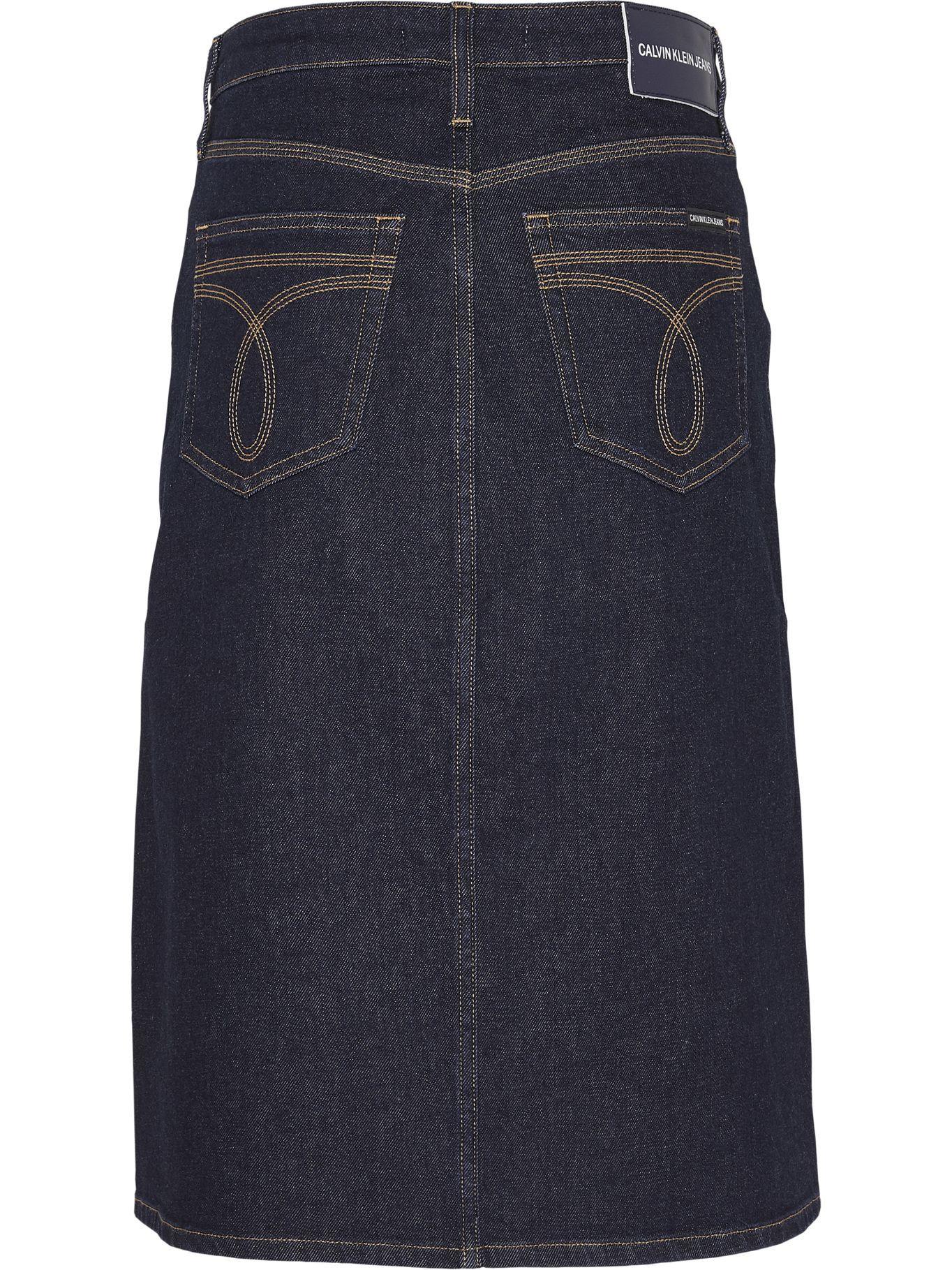 Falda High Rise Button Denim Calvin Klein-3