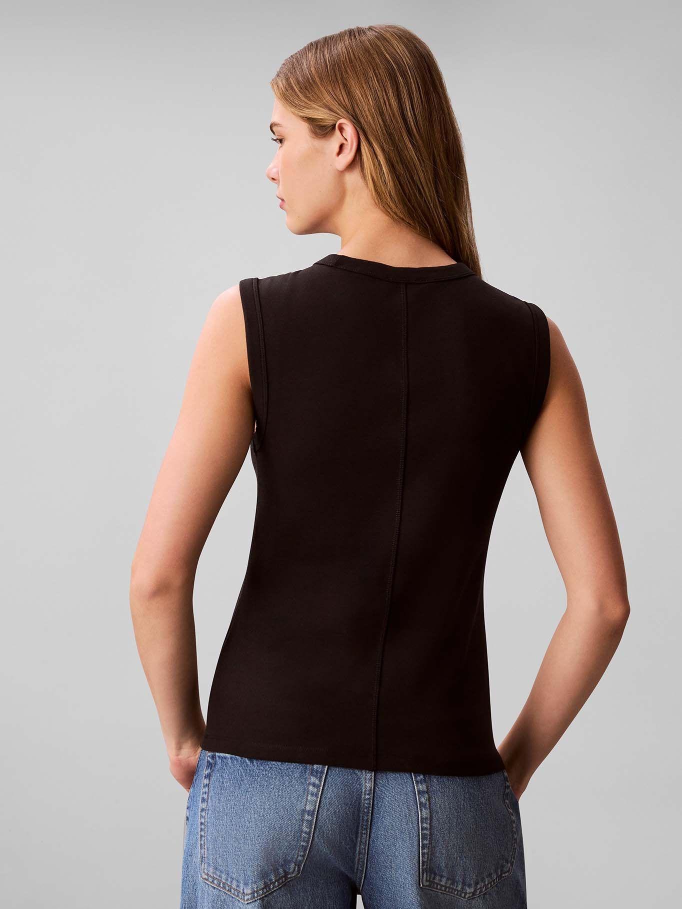 Polera de Canalé sin Mangas Negro Calvin Klein-2