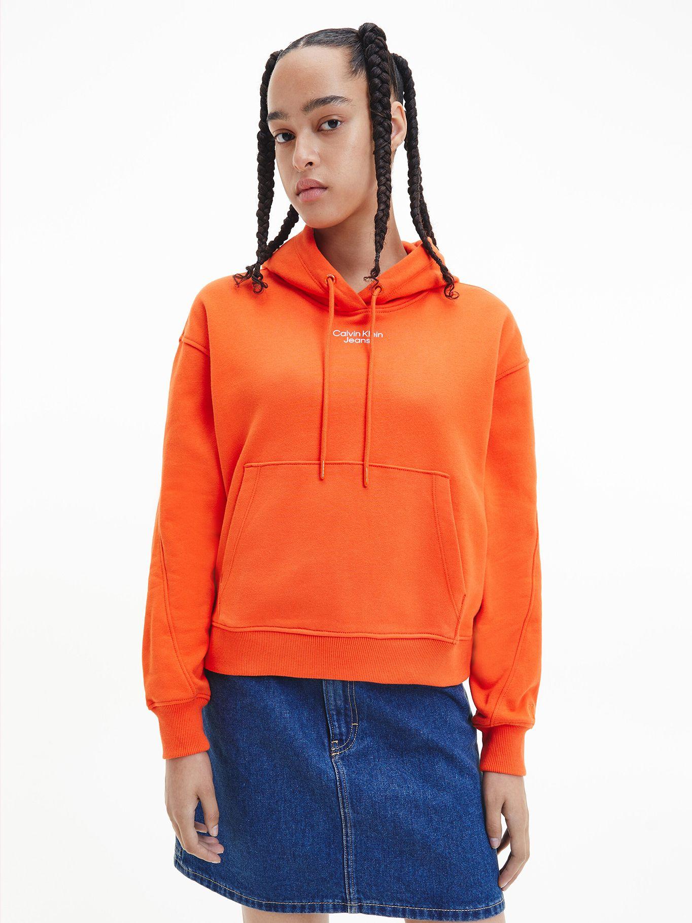 Polerón Hoodie Stacked J18 Naranja Calvin Klein-0