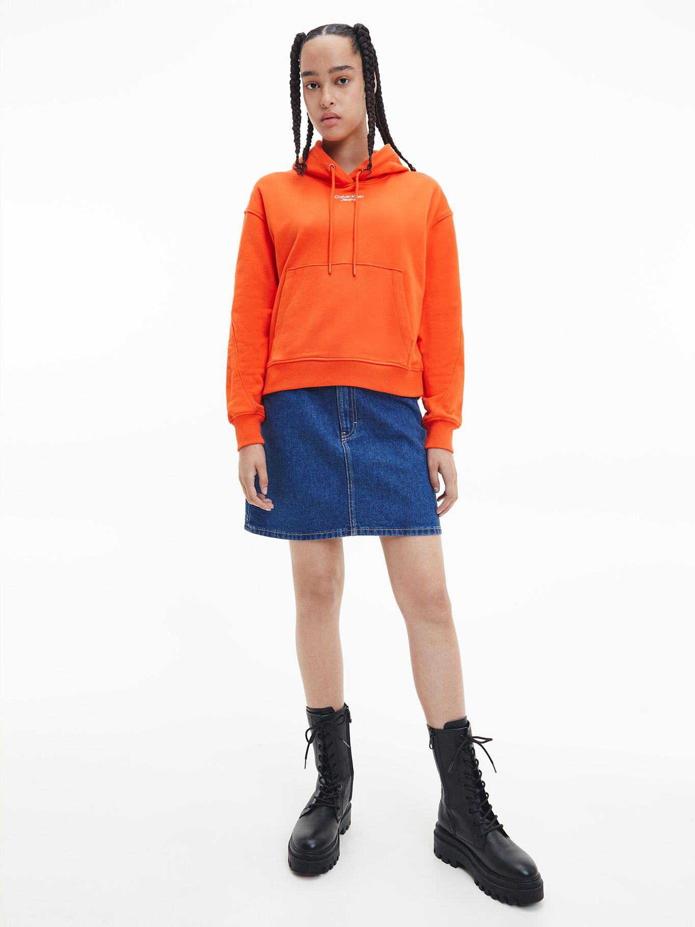 Polerón Hoodie Stacked J18 Naranja Calvin Klein-1