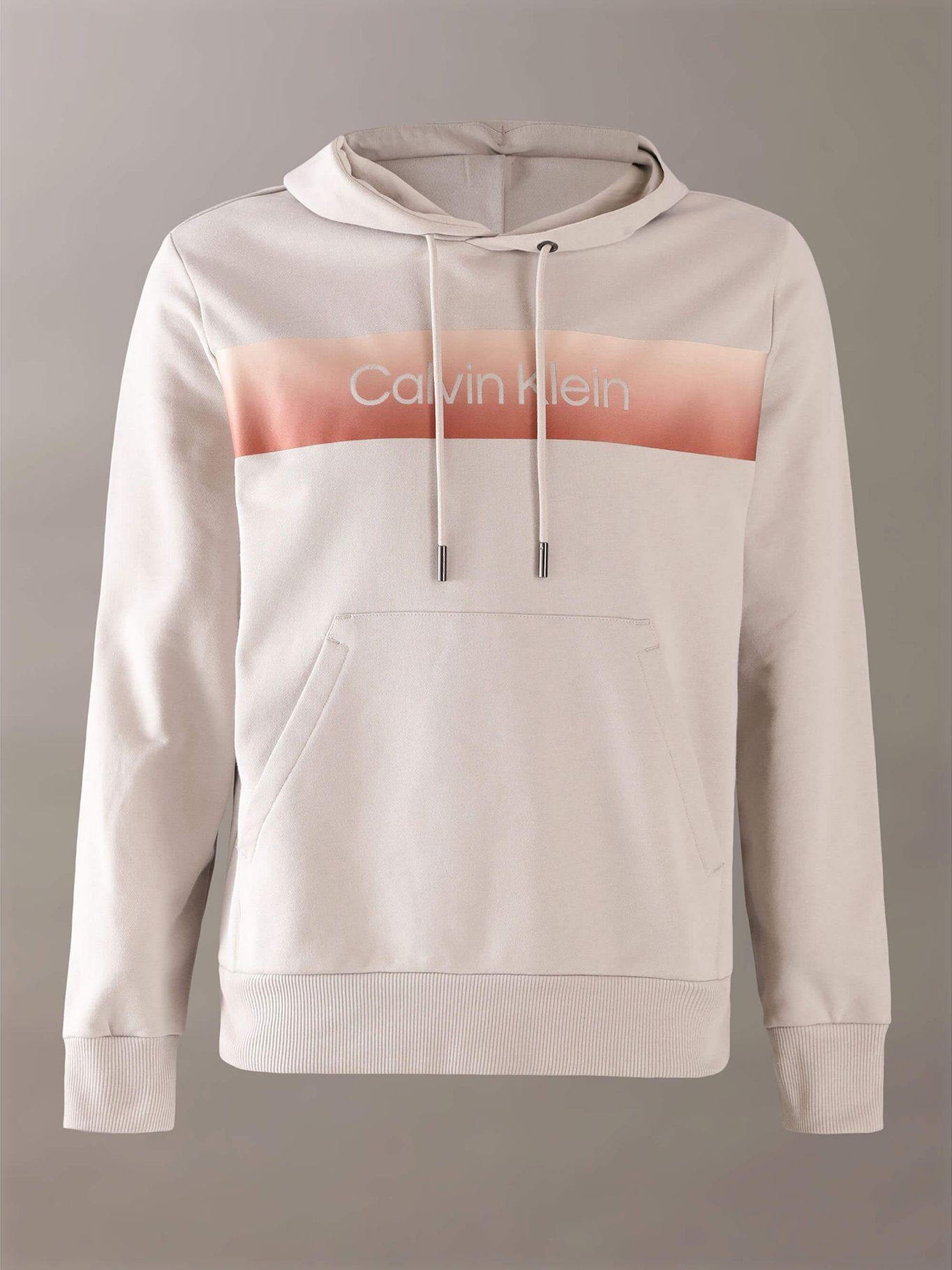 Polerón con Gorro Chest Logo Beige Calvin Klein-4