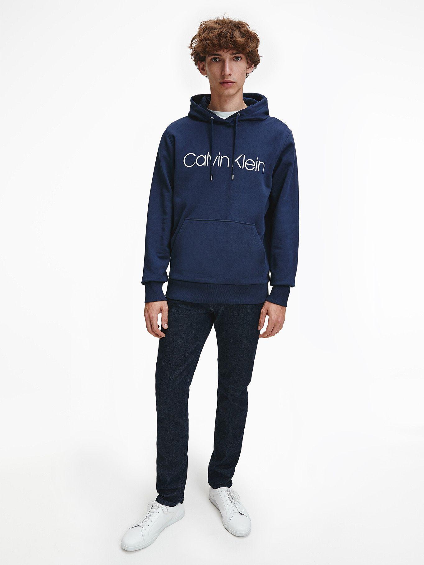 Hoodie Cotton Logo  Azul 407 Calvin Klein-1