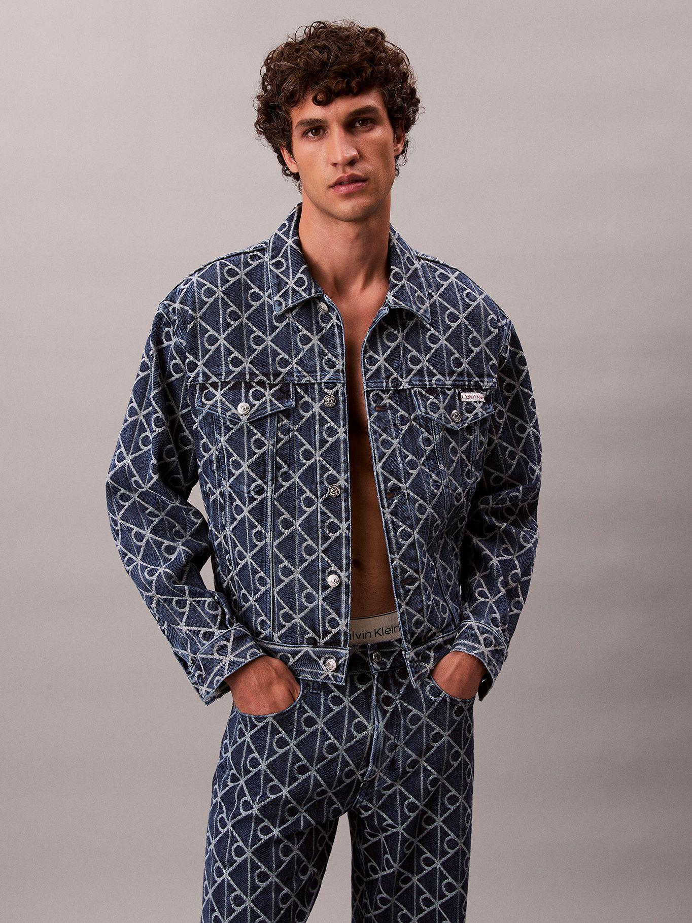 Chaqueta Denim con Monograma Jacquard Azul Calvin Klein-0